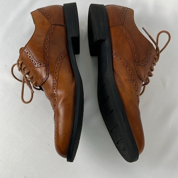COLE HAAN Men Collen Wing Tip II British Tan Brown Oxford C12489 SZ 9.5 - Picture 2 of 16